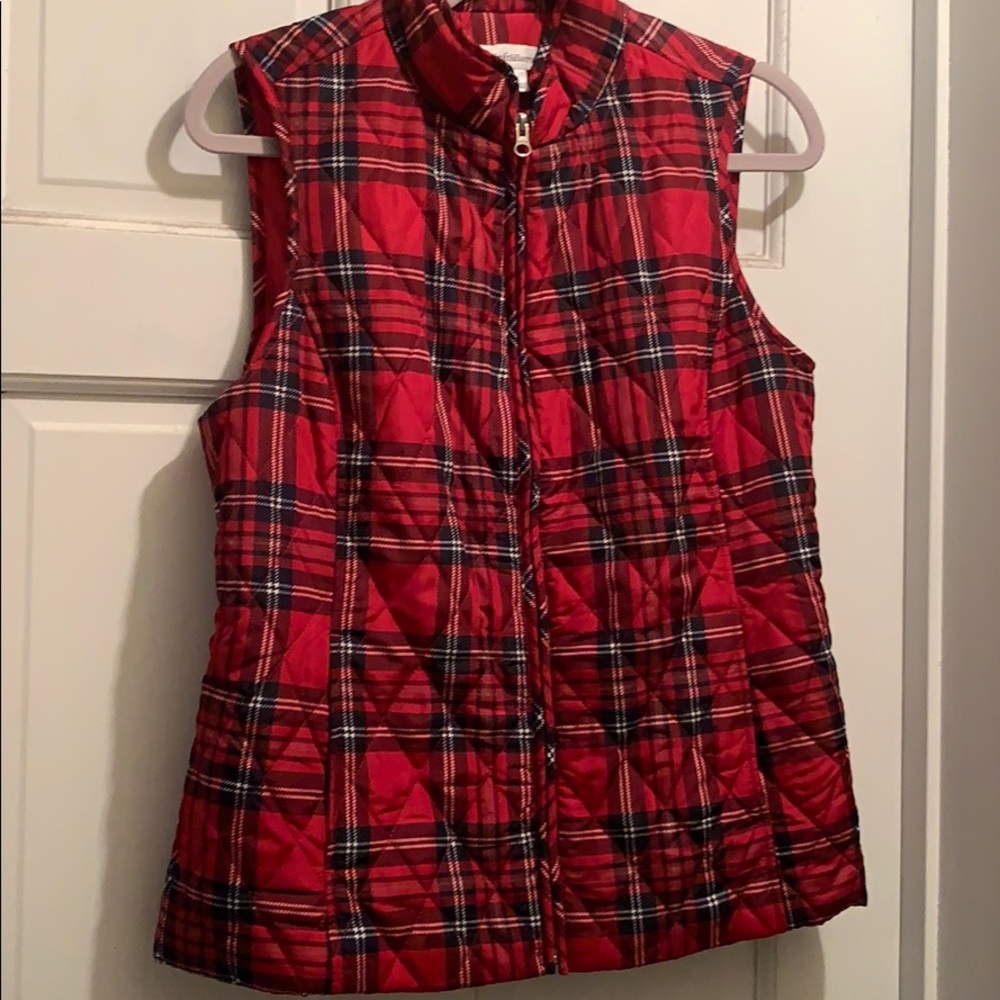 Red plaid vest
